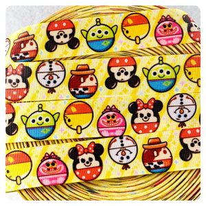 Ribbon by the Yard - Character Mickey Heads on Yellow