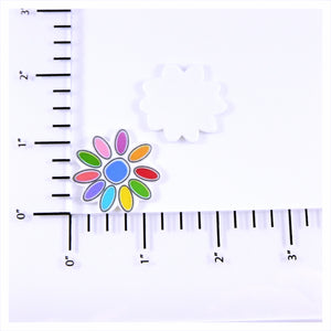 Set of 2 - Planar Resin - Colorful Flower