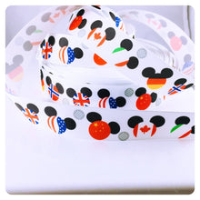 Load image into Gallery viewer, Ribbon by the Yard - World Mickey Heads - Flags - EPCOT
