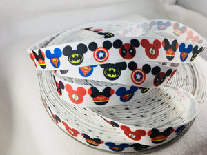 Ribbon by the Yard - Mickey Heads Superheros