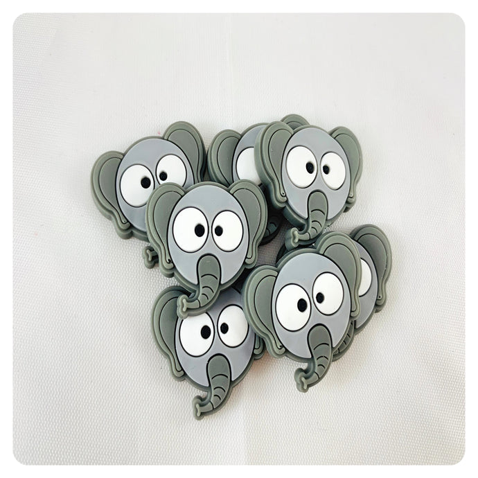 Set of 2 - PVC Resin - Gray Elephant