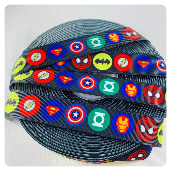 Ribbon by the Yard - Superhero Logos