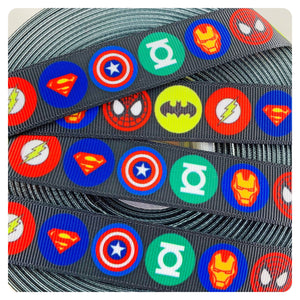 Ribbon by the Yard - Superhero Logos