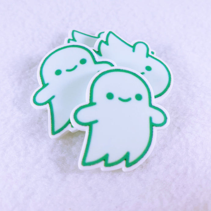 Set of 2 - Planar Resin - Cute Green Ghost